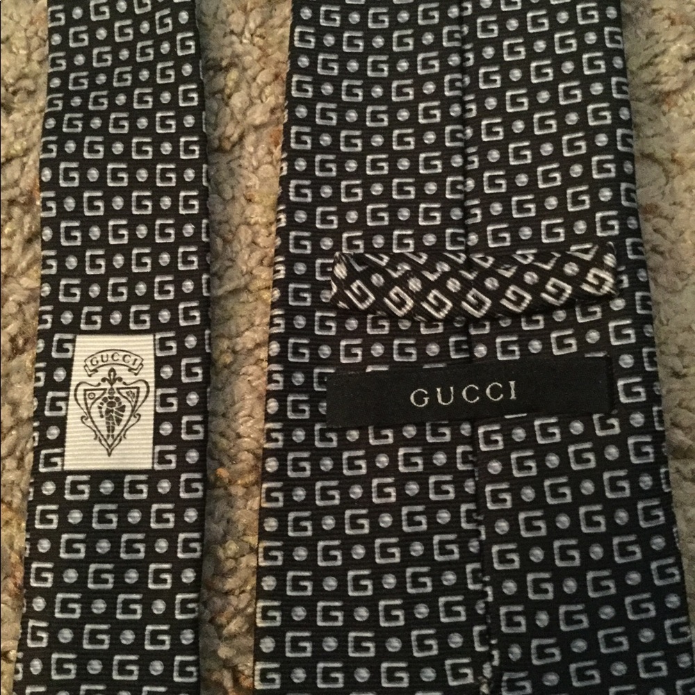 GUCCI GUCCISIMA GG LOGO VINTAGE TIE - Picture 2 of 7
